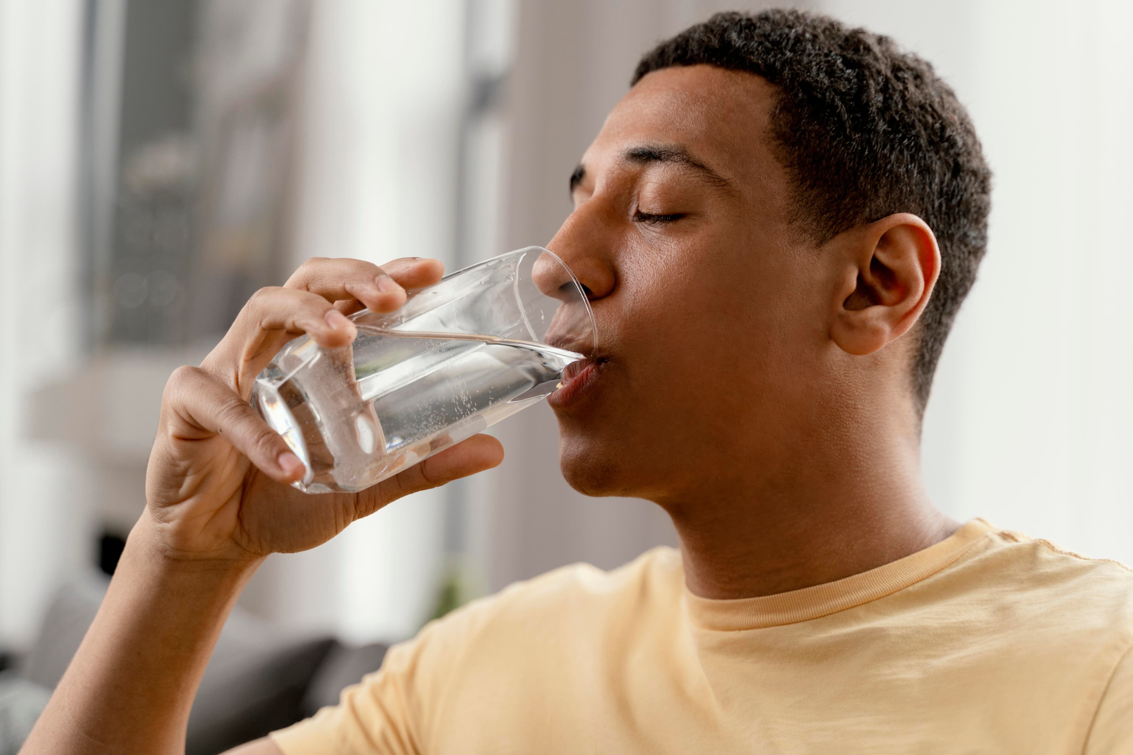 Man drinking water